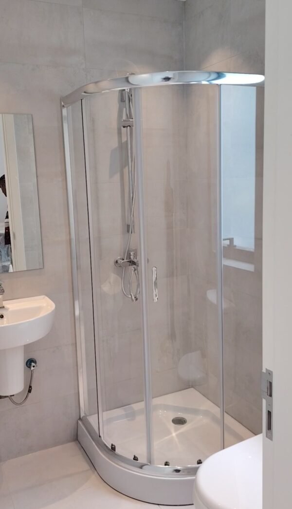 "corner-shower-enclosure-with-sliding doors"