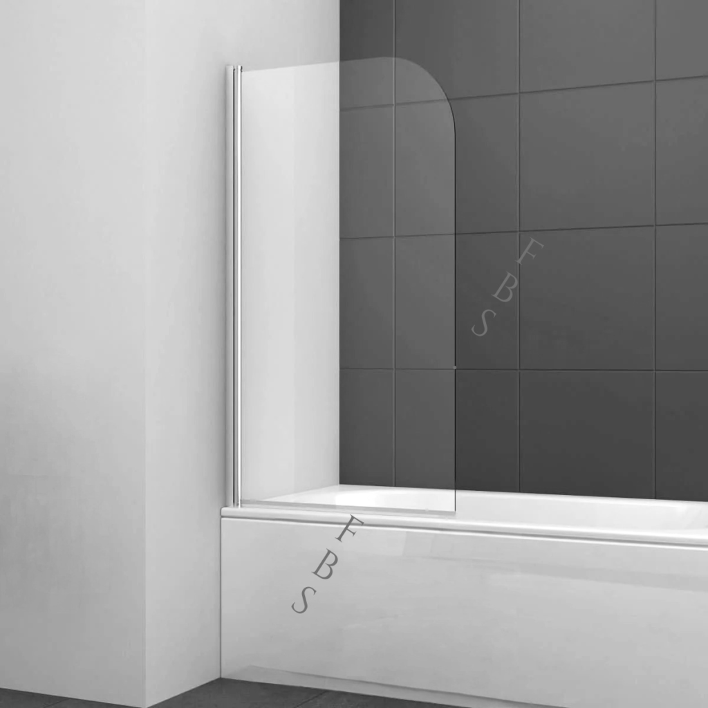 80x140 cm Bathtub Shower Door |180° Rotatable Glass Panel